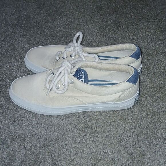 Sperry Top Siders Marine ivory color boat shoes Sz 5 EUC - Picture 3 of 11